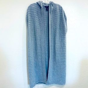 White House Black Market sz M Long Hoodie Vest